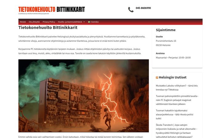 Screenshot of bittinikkarit.fi