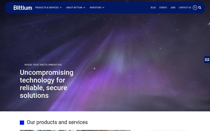 Screenshot of bittium.com