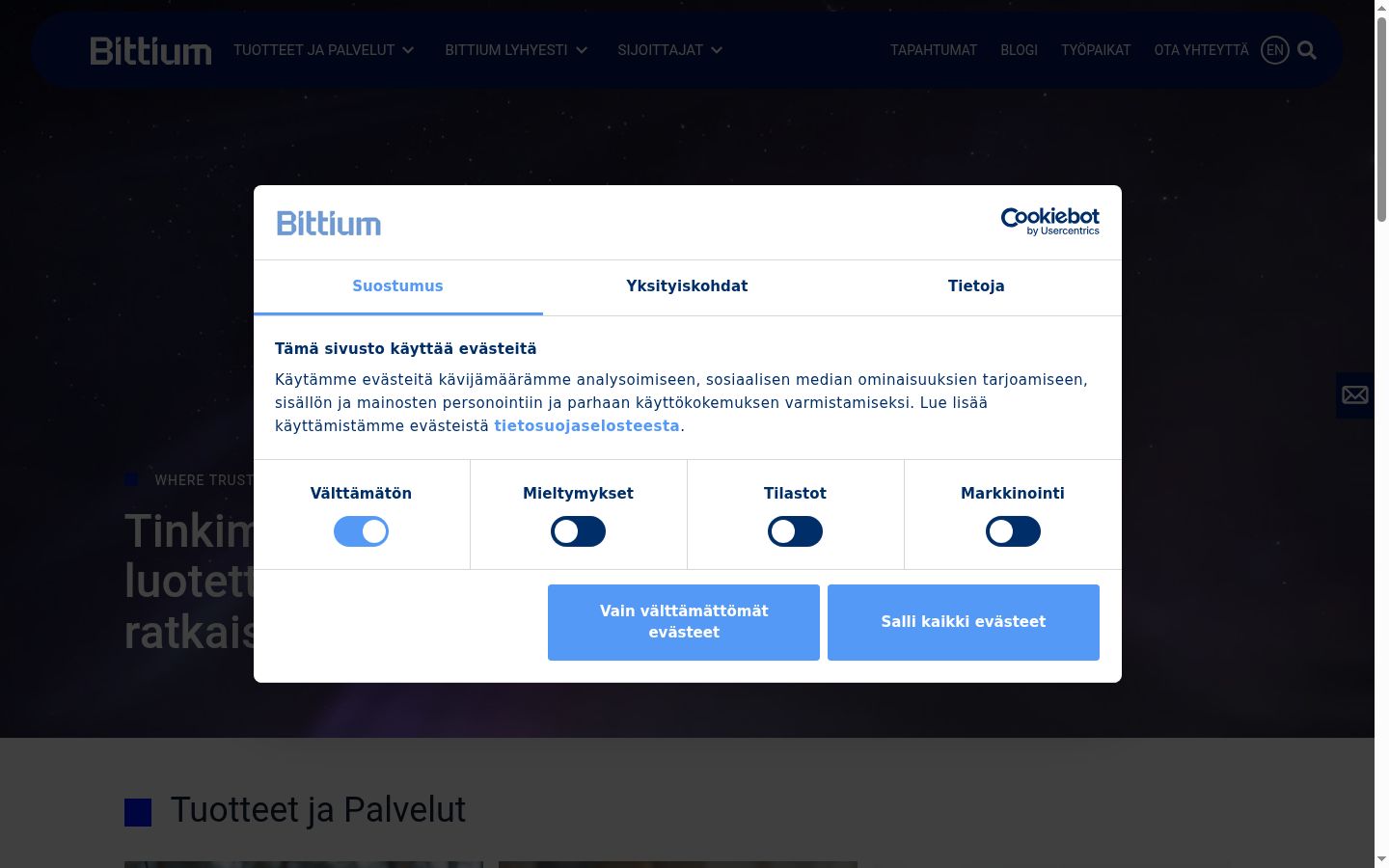 Snímek obrazovky baneru souhlasu zobrazeného před jakoukoli interakcí