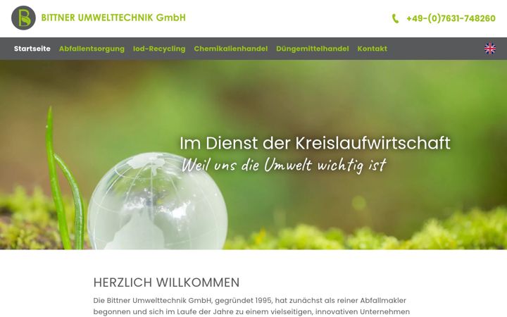 Screenshot of bittner-umwelttechnik.de