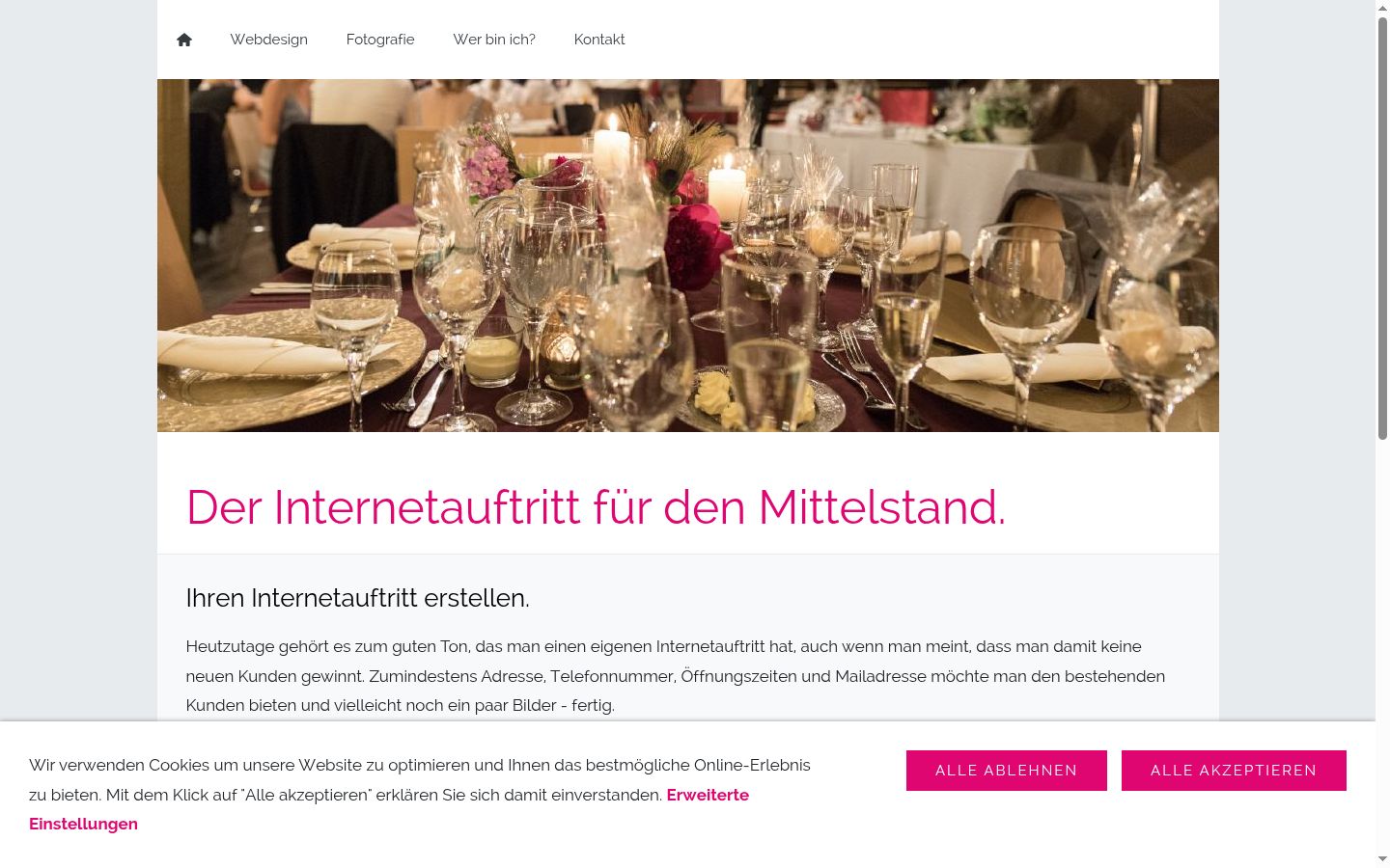 Screenshot of the consent banner shown before any interaction
