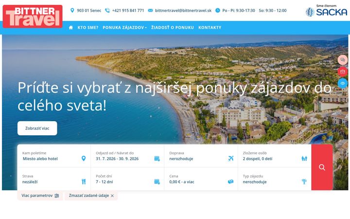 Screenshot of bittnertravel.sk