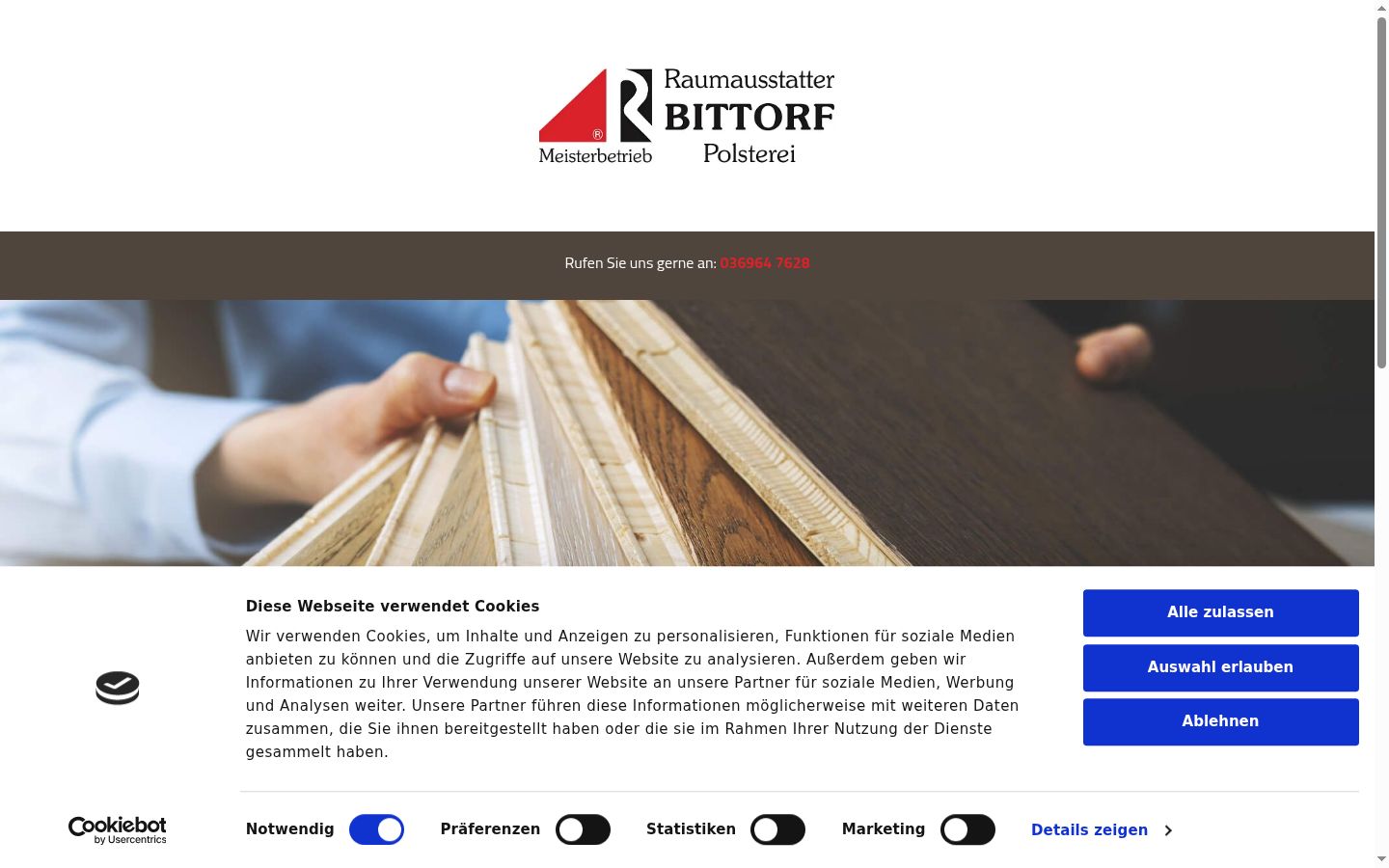 Screenshot of the consent banner shown before any interaction