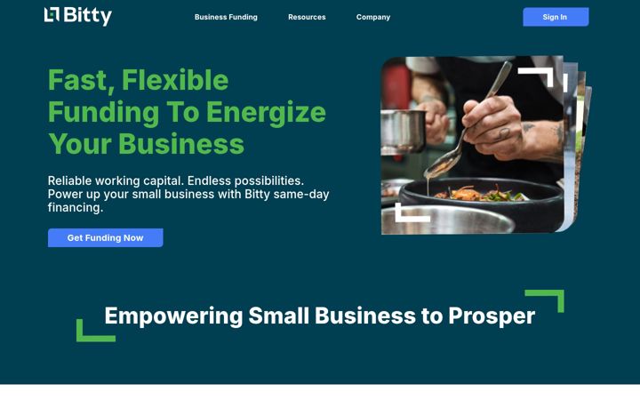 Screenshot of bittyadvance.com
