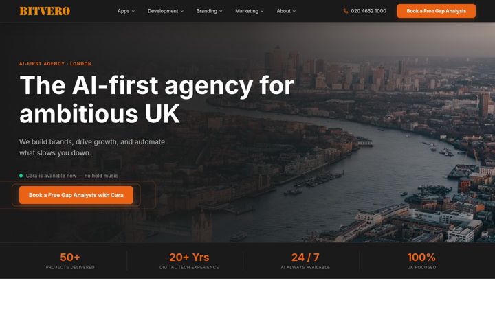 Screenshot of bitvero.co.uk