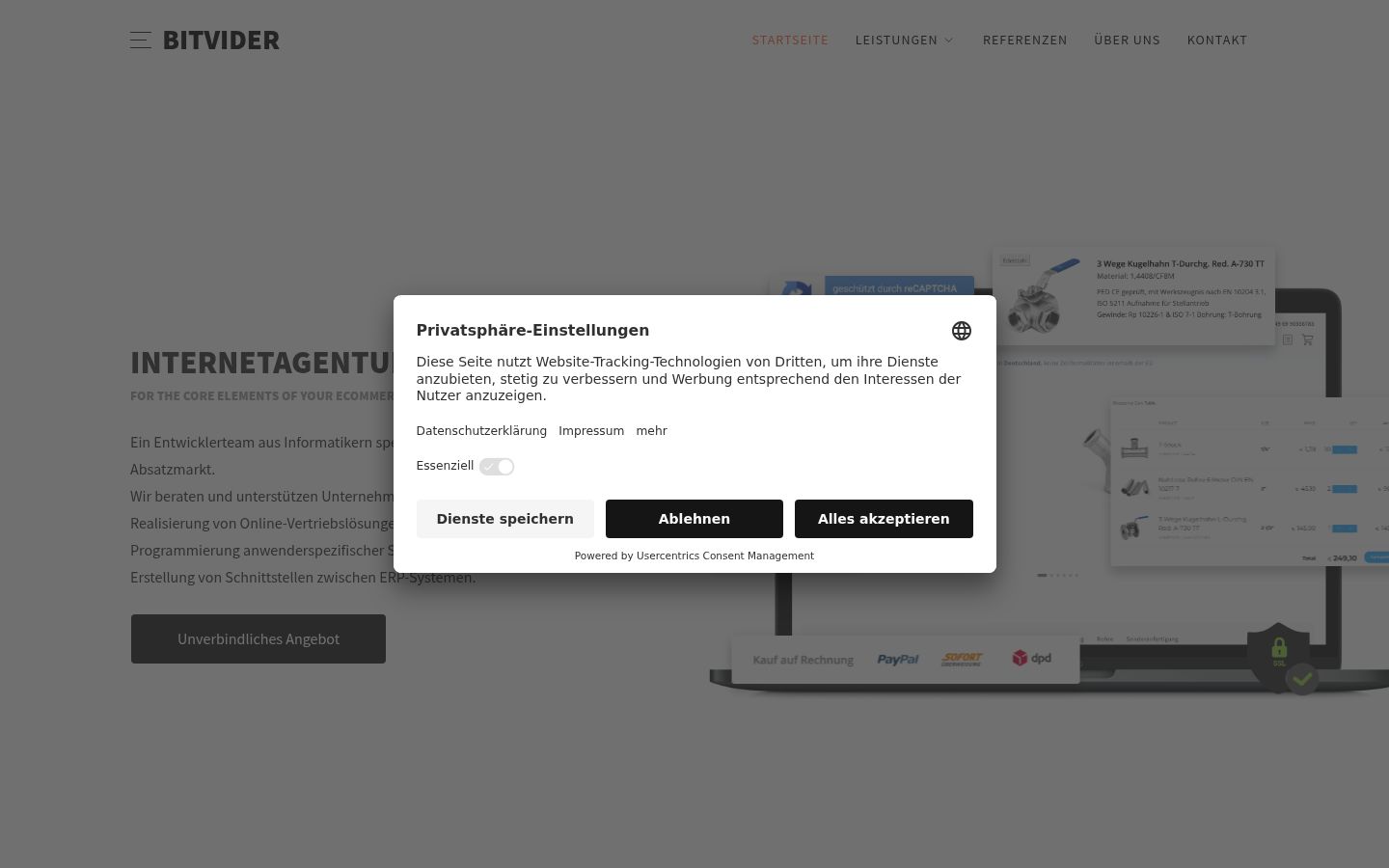 Screenshot of the consent banner shown before any interaction