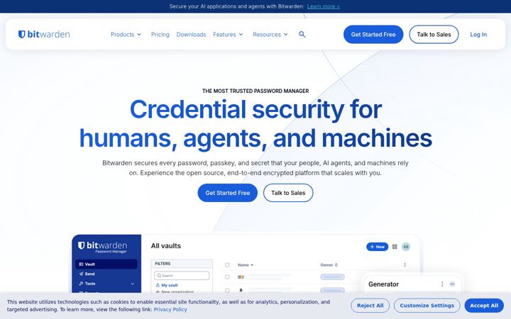 Captura de pantalla de bitwarden.com