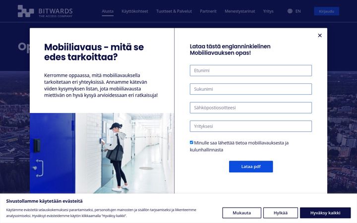 Screenshot of bitwards.fi