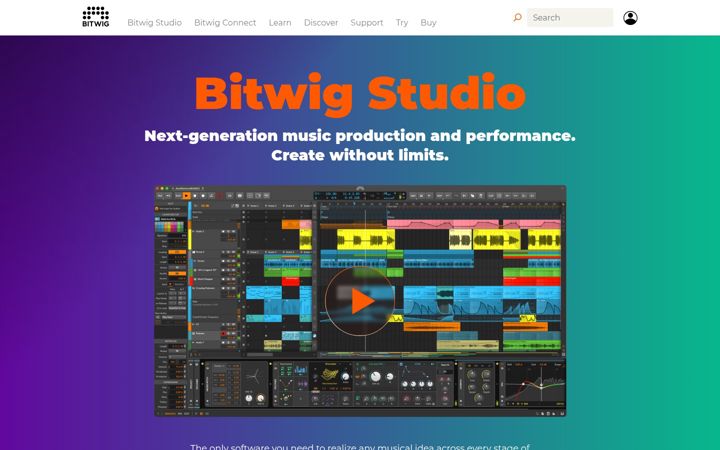 Screenshot of bitwig.com