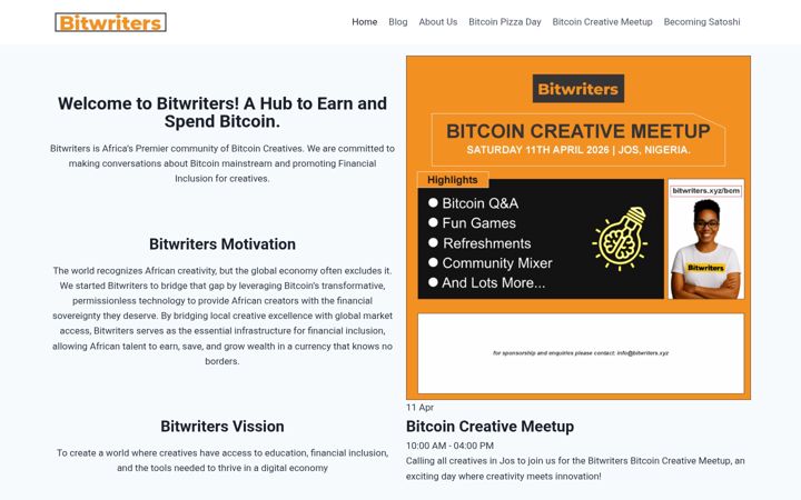 Screenshot of bitwriters.xyz