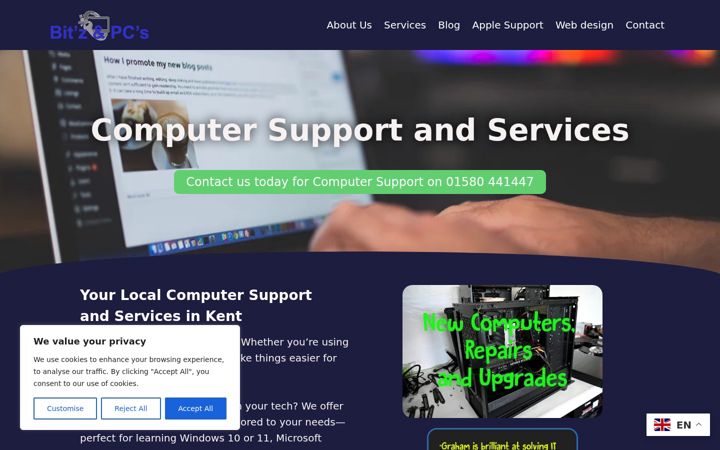 Screenshot of bitzandpcs.co.uk