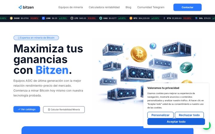 Screenshot of bitzenminers.com