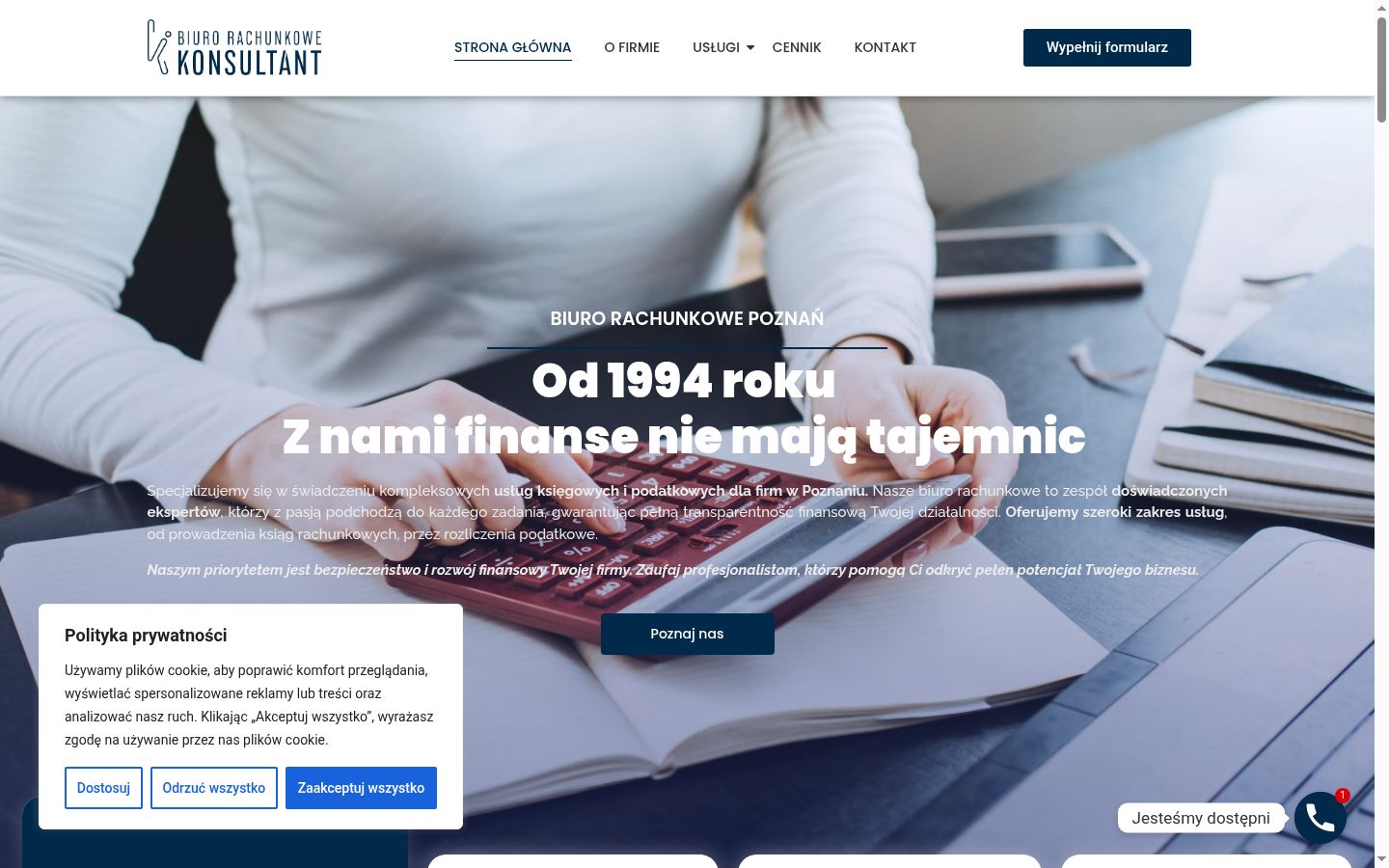Screenshot del banner di consenso mostrato prima di qualsiasi interazione