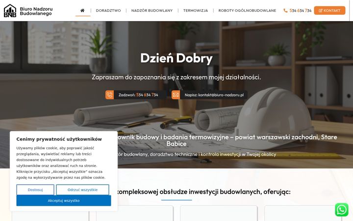 Screenshot stránky biuro-nadzoru.pl
