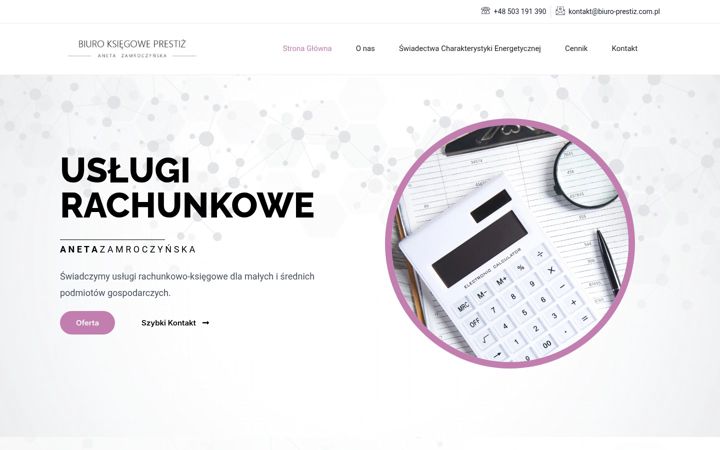 Screenshot stránky biuro-prestiz.com.pl