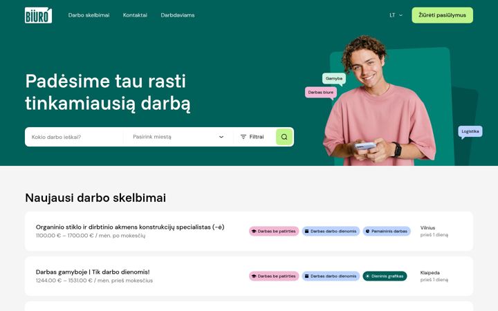 Skjámynd af biuro.lt