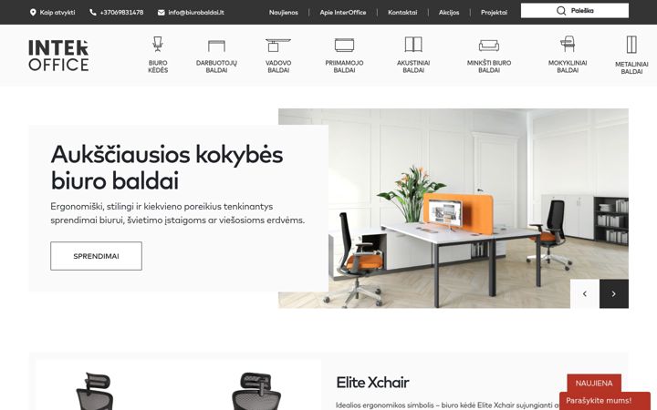 Zrzut ekranu biurobaldai.lt