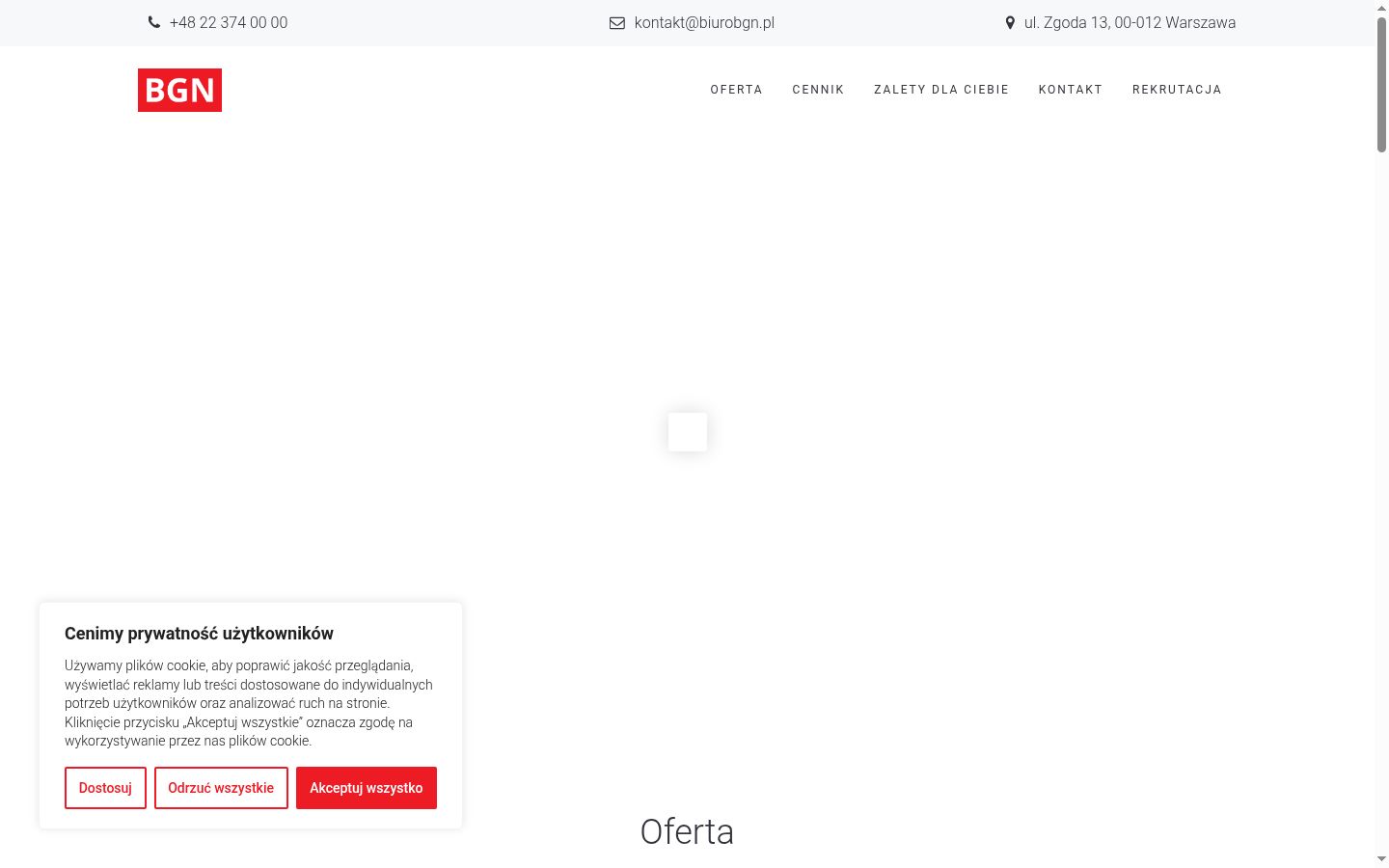 Screenshot of the consent banner shown before any interaction