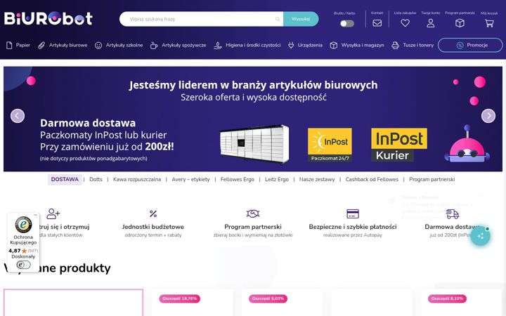 Screenshot of biurobot.pl