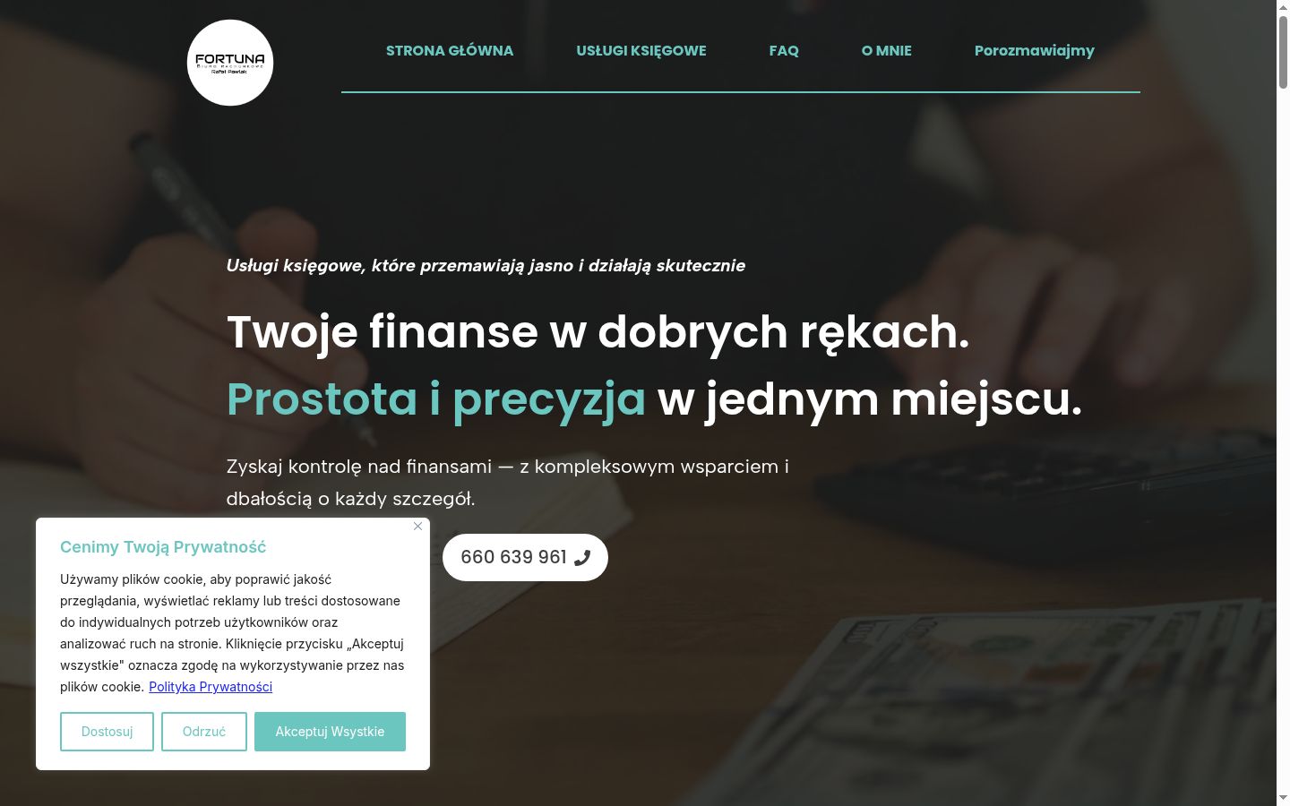 Zrzut ekranu banera zgody wyświetlanego przed jakąkolwiek interakcją