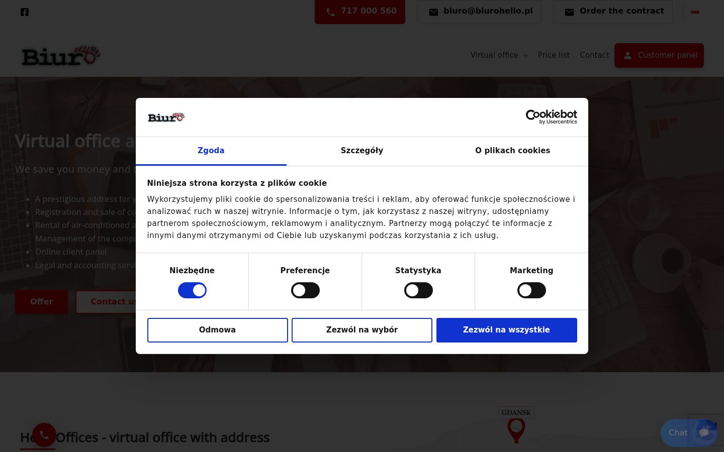 Capture d'écran de la bannière de consentement affichée avant toute interaction