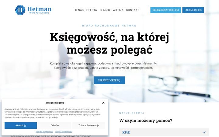 Zrzut ekranu biurohetman.pl