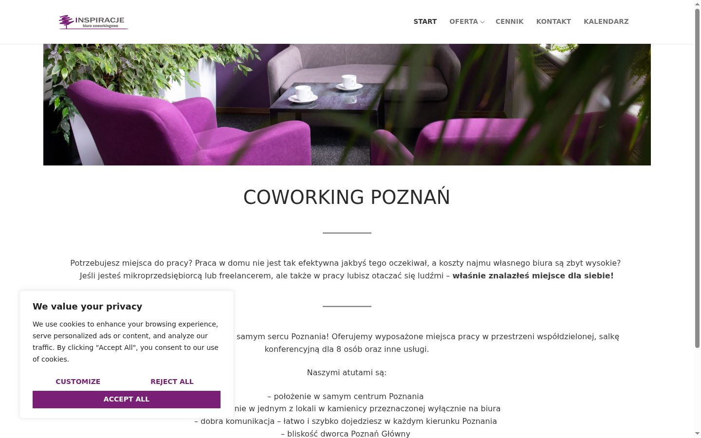 Zrzut ekranu banera zgody wyświetlanego przed jakąkolwiek interakcją