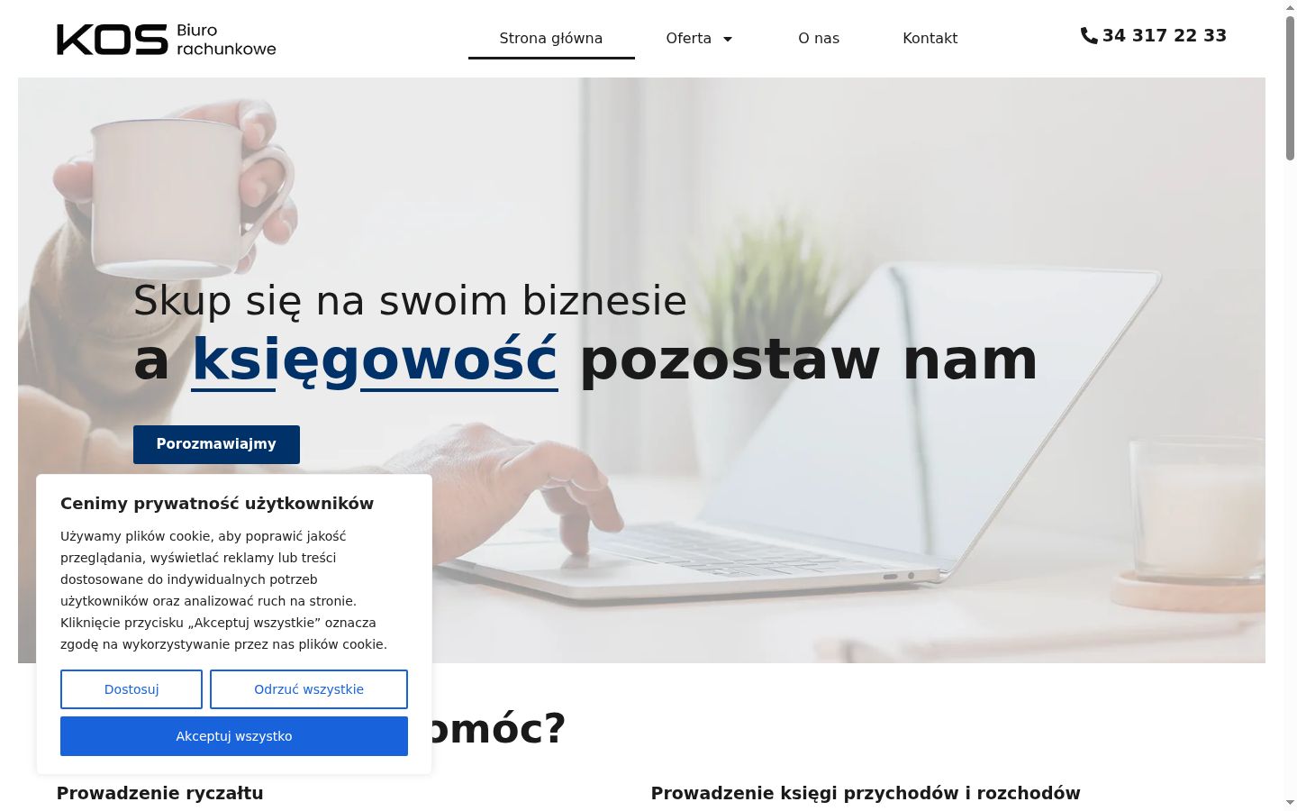 Zrzut ekranu banera zgody wyświetlanego przed jakąkolwiek interakcją