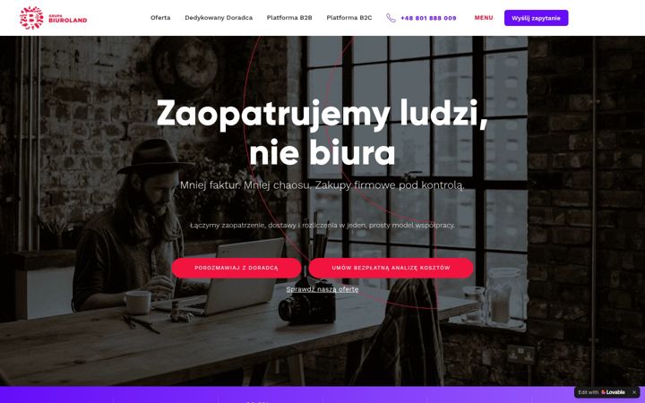 Screenshot of biuroland.eu