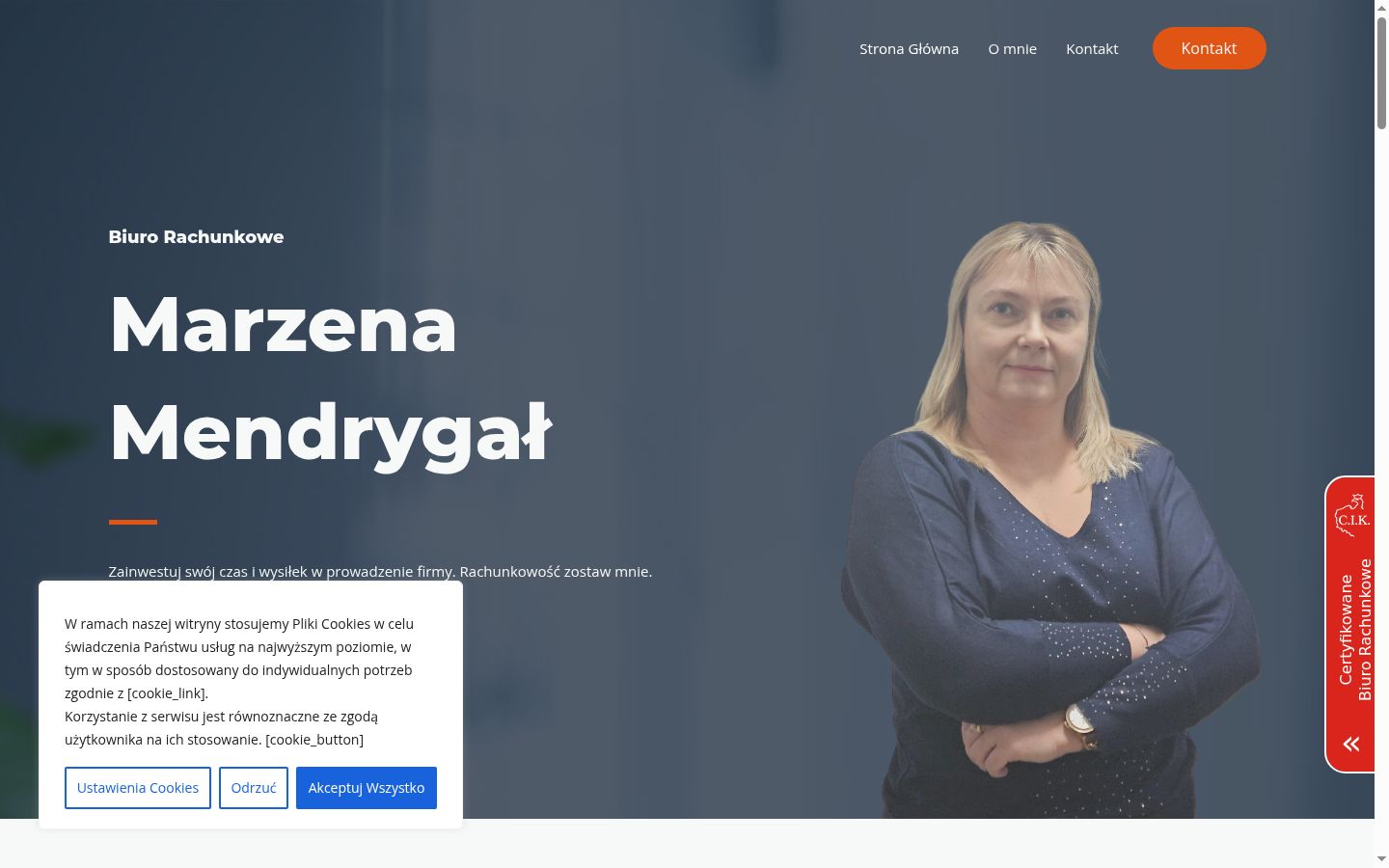 Zrzut ekranu banera zgody wyświetlanego przed jakąkolwiek interakcją