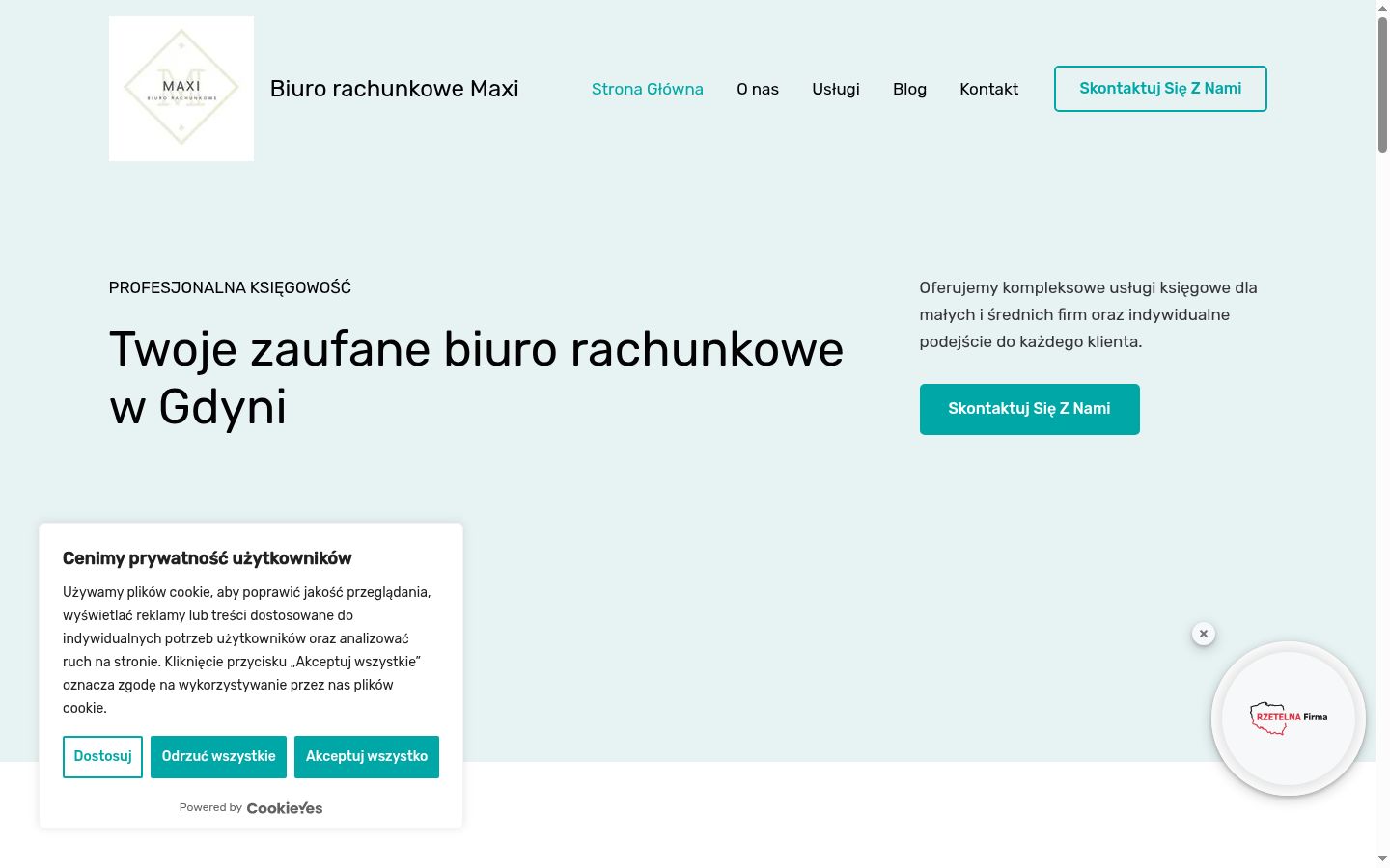 Screenshot of the consent banner shown before any interaction