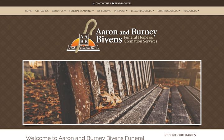 Zrzut ekranu bivensfuneralhome.com