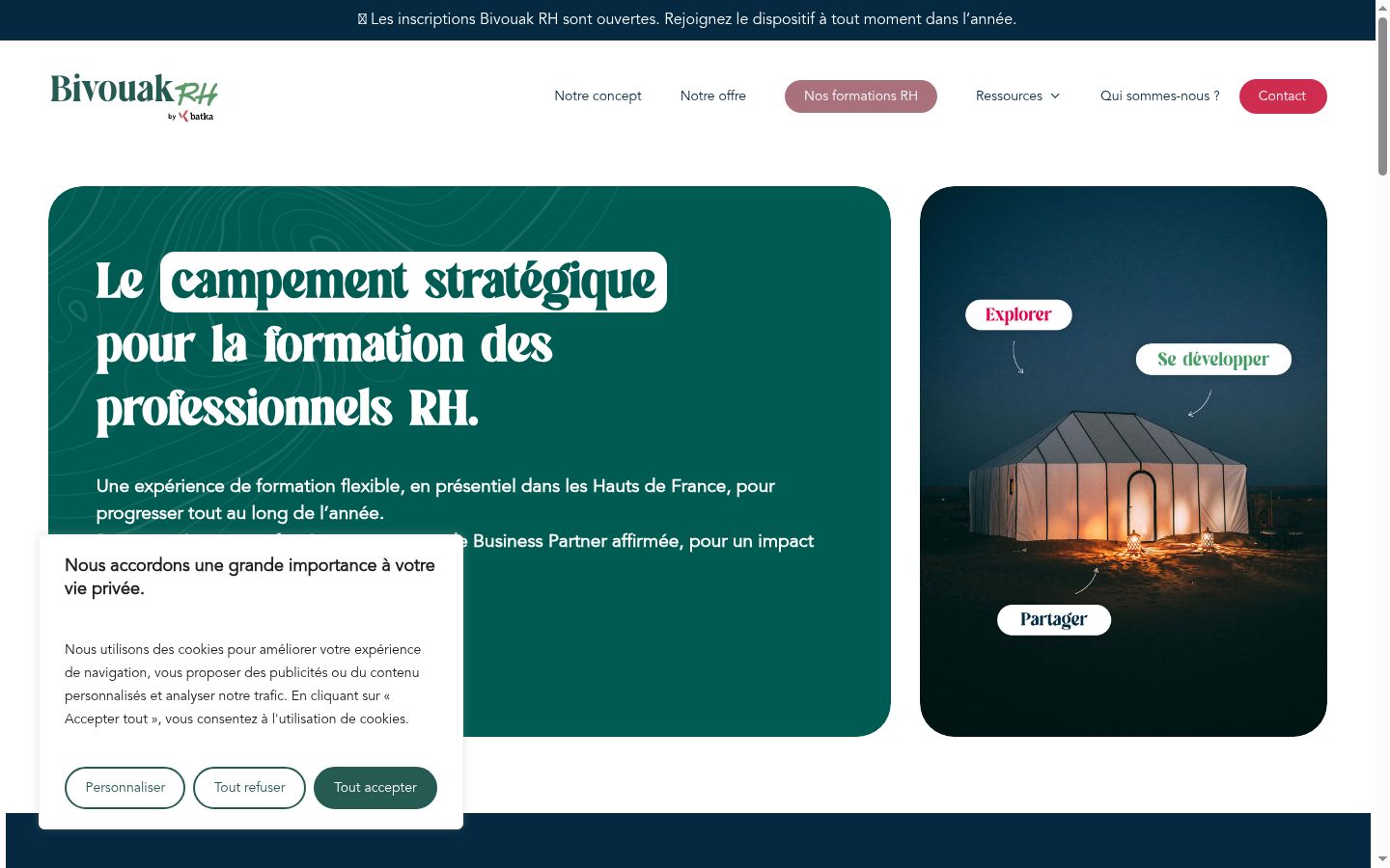 Skjermbilde av samtykkebanneret slik det vises før noen interaksjon
