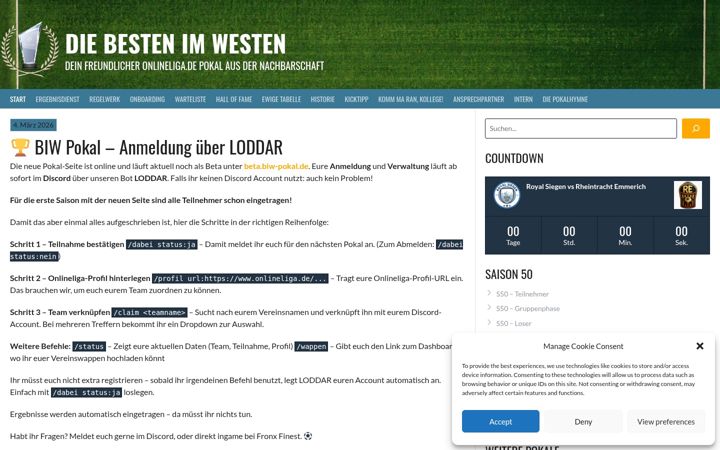 Screenshot van biw-pokal.de