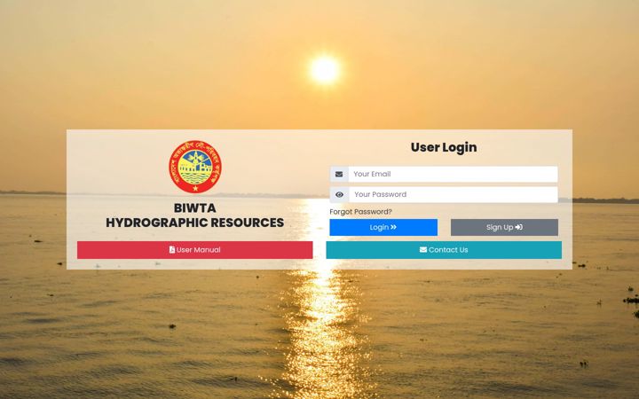 Screenshot of biwtahydrographicdata.gov.bd