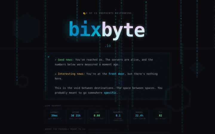 Screenshot of bixbyte.io