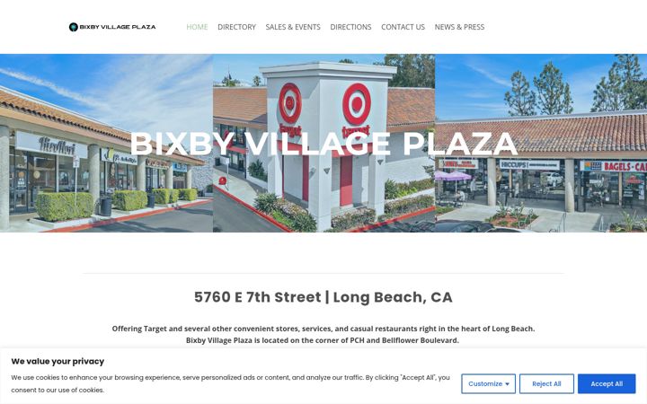 Screenshot of bixbyvillageplaza.com