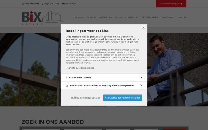 Screenshot of bixestate.be