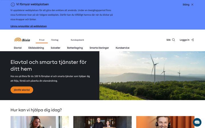 Screenshot van bixia.se