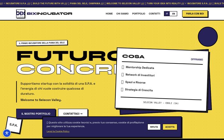 Screenshot of bixincubator.it
