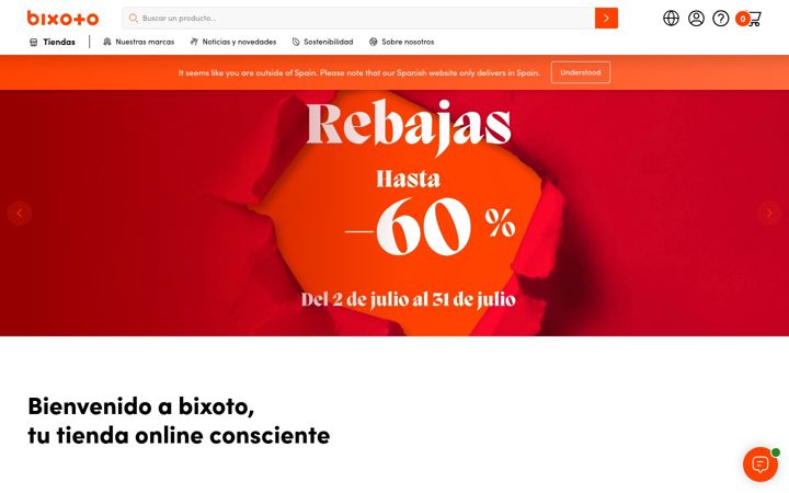 Screenshot of bixoto.com