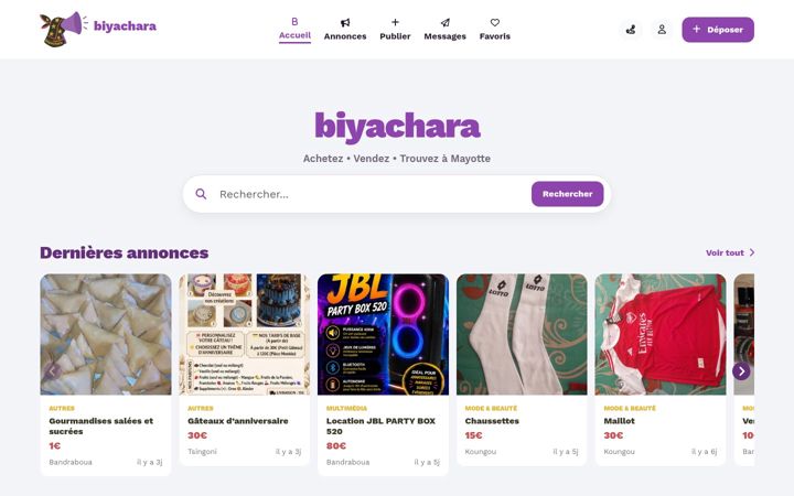 Screenshot of biyachara.yt