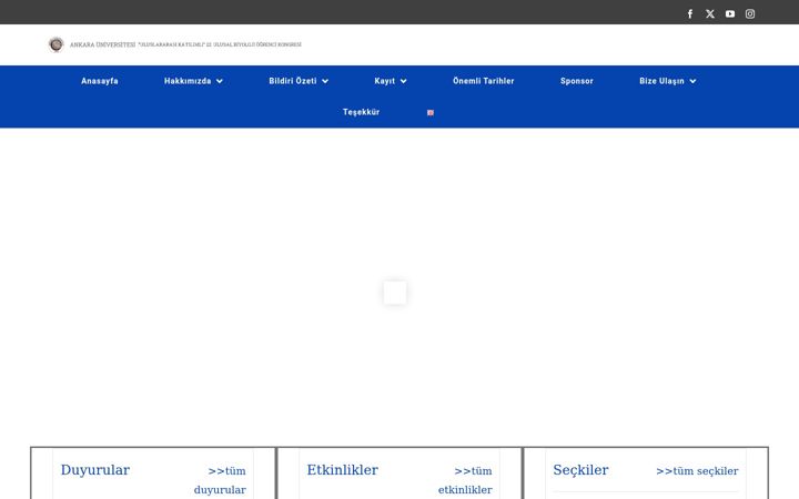 Screenshot of biyokongre22.ankara.edu.tr