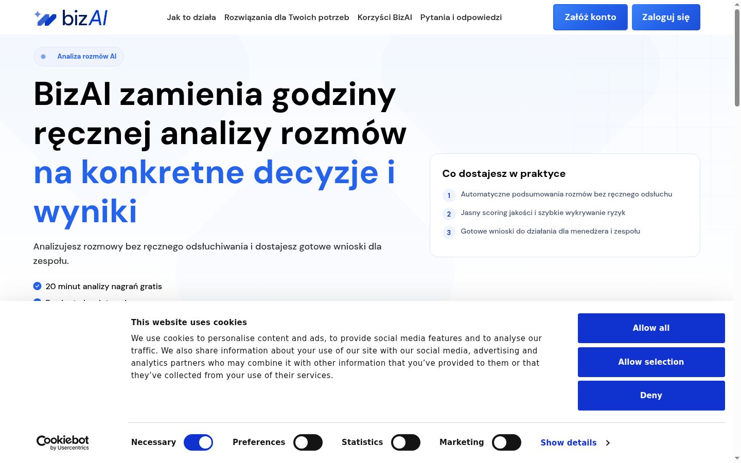 Snímek obrazovky baneru souhlasu zobrazeného před jakoukoli interakcí