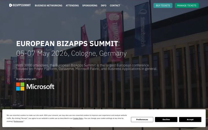 Screenshot of bizappssummit.eu