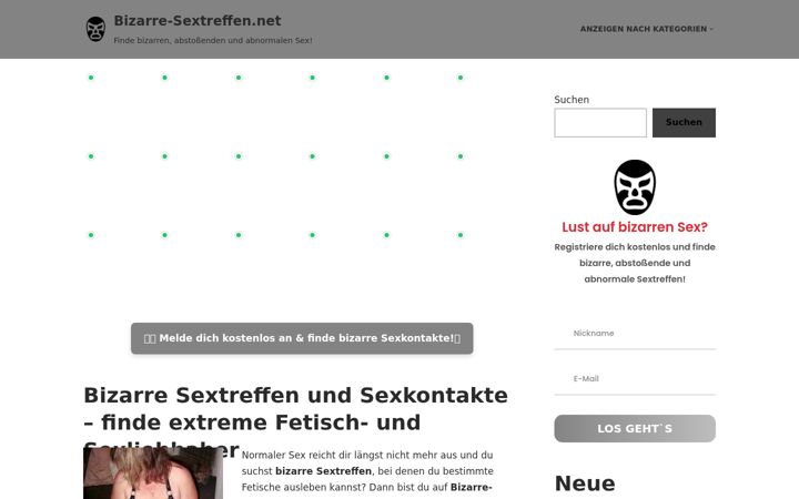 Snímek obrazovky bizarre-sextreffen.net