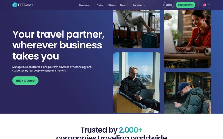 Capture d'écran de bizaway.com