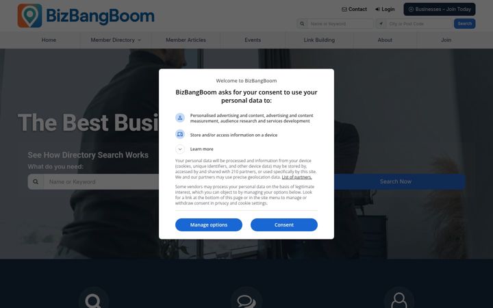Screenshot of bizbangboom.com