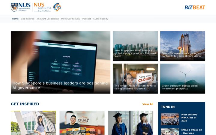 Screenshot of bizbeat.nus.edu.sg