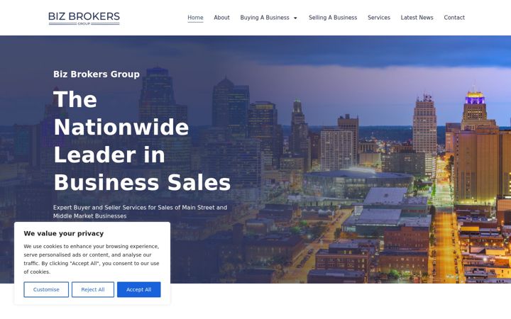 Snímek obrazovky bizbrokersgroup.com